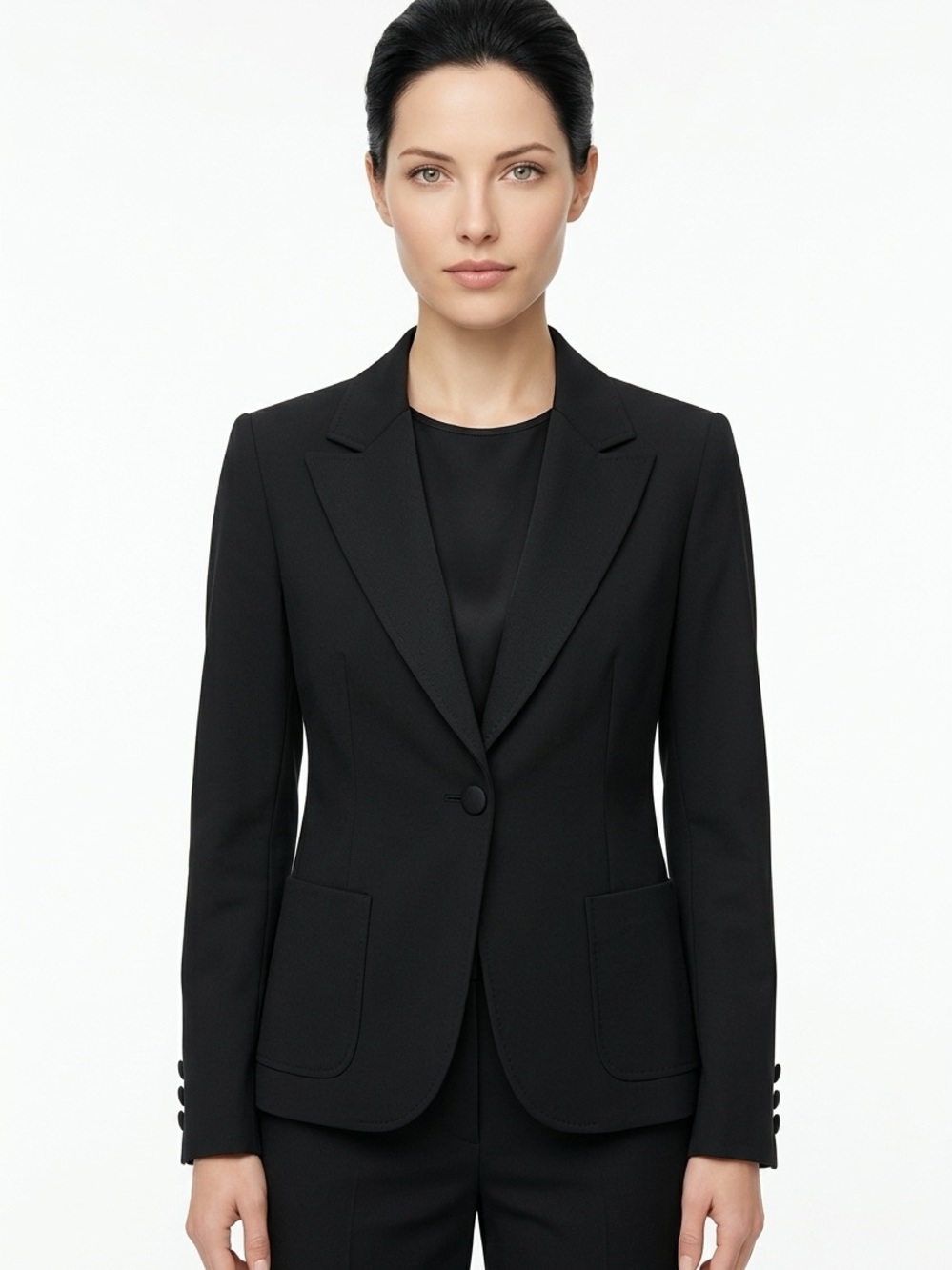 J. CREW | Black Single-Button Tailored Italian Wool Blazer Women’s Size 10